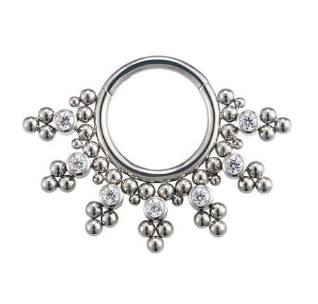 Tytanowe kółko - ozdobne - srebrne - TK-066