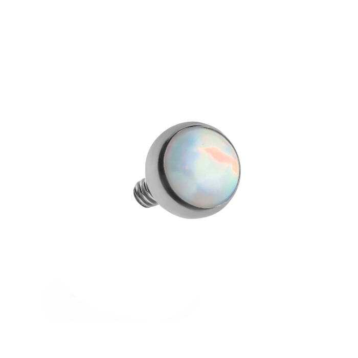 Tytanowa nakrętka z białym opalem OP18 - TNA-018