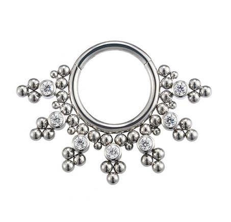 Tytanowe kółko - ozdobne - srebrne - TK-066