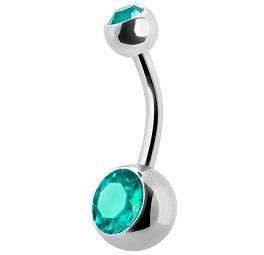 Kolczyk do pępka z morską cyrkonią - KP-001-20