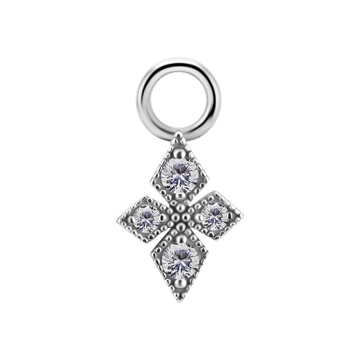 Charms - CoCr NF - ażurowy z białymi cyrkoniami - srebrny - D-086