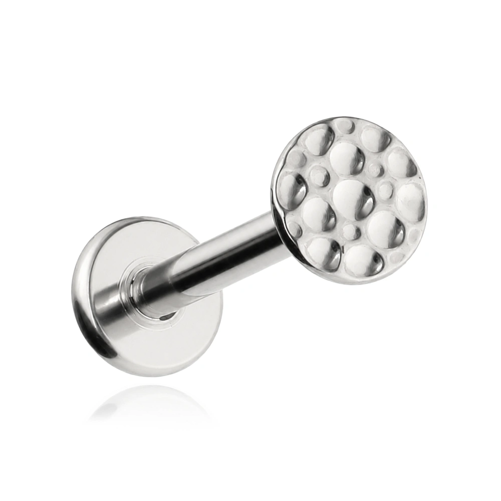 Tytanowy kolczyk labret gwóźdź srebrny