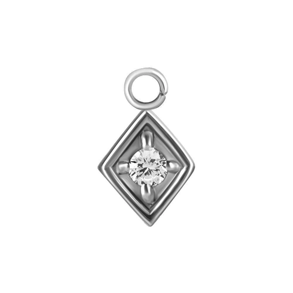 Charms - romb - srebrny - D-005