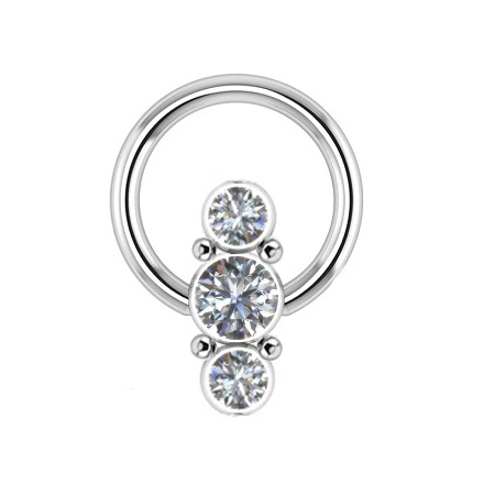 Tytanowe kółko ozdobne BCR srebrny - TK-074