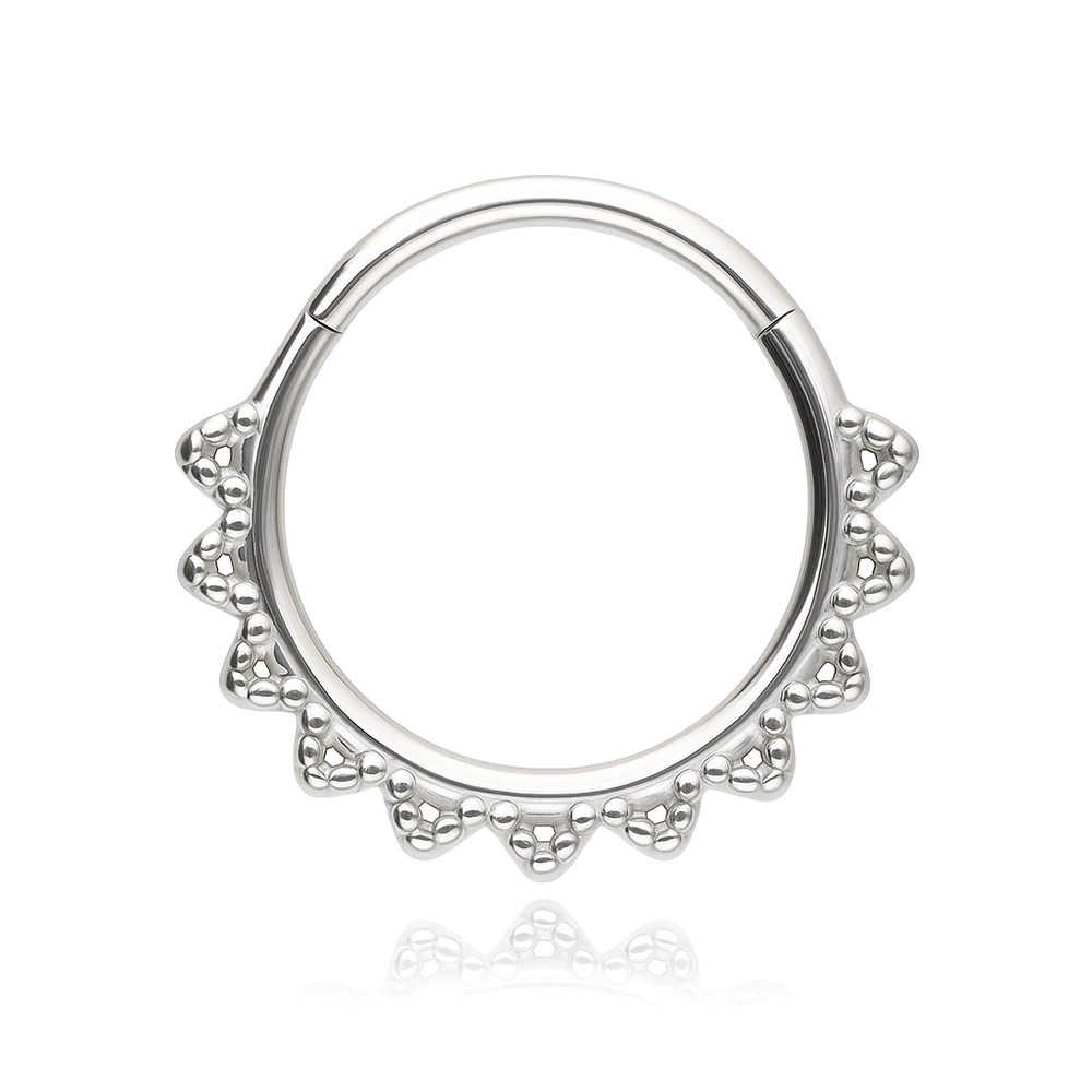 Kolczyk clicker ozdobny - srebrny - K-083