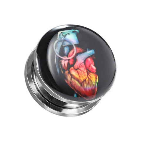 Plug ozdobny - wybuchowe serce - PT-141