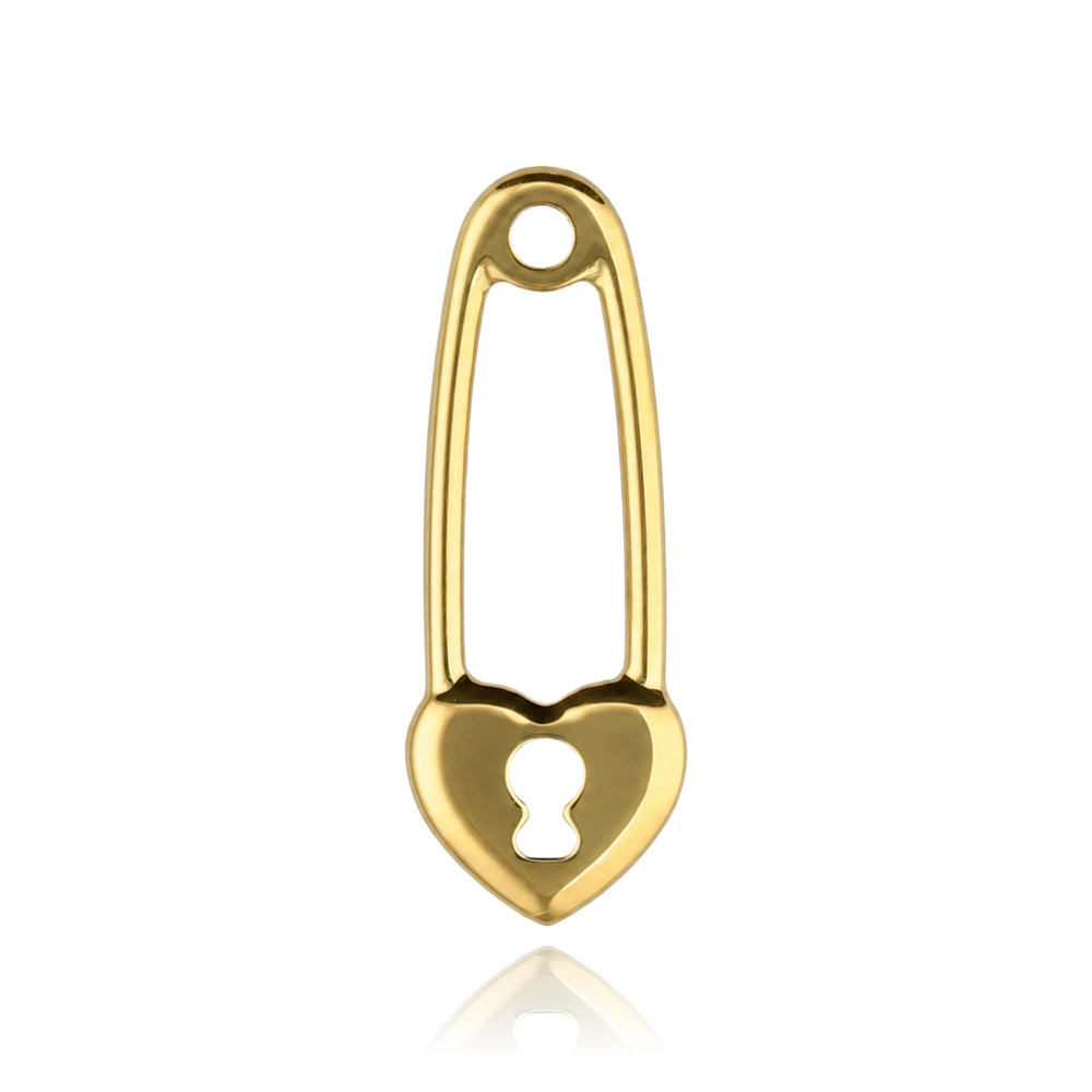 Tytanowa charms - agrafka - złoty - D-110