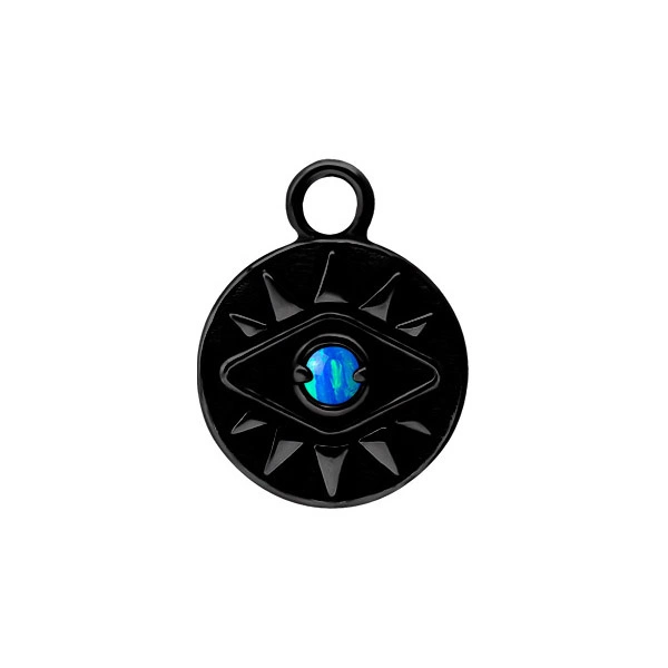 Charms - oko z opalem - czarny - D-056