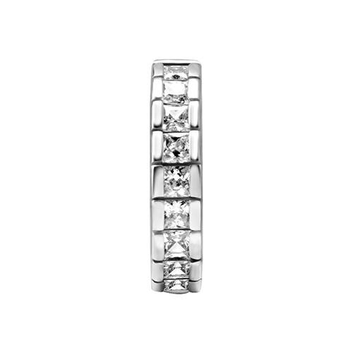 Kolczyk Clicker do pępka srebrny z białymi cyrkoniami - CoCr NF- KP-064