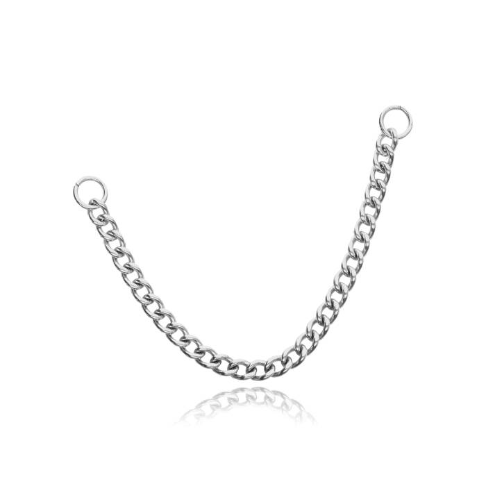 Tytanowy łańcuszek - srebrny - D-061