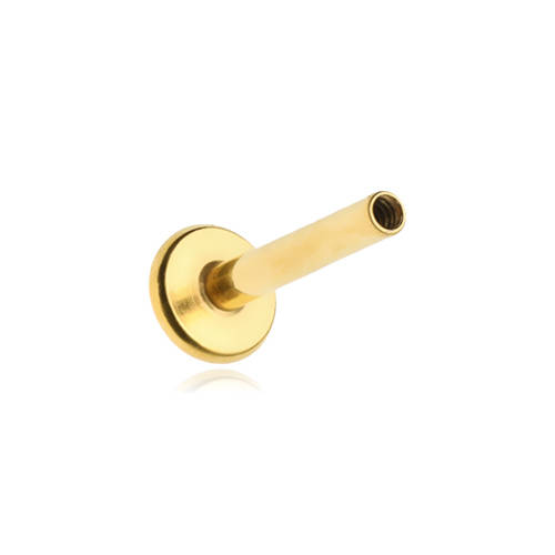 Pręcik typu labret złoty - gwint wewnętrzny - CZ-004