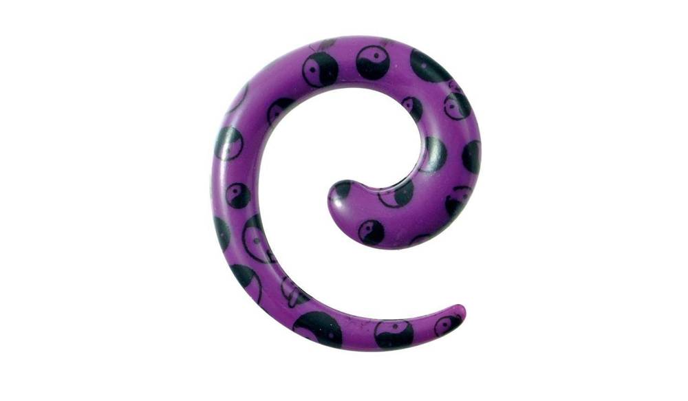 Spirala do uszu - fioletowa yinyang - RS23
