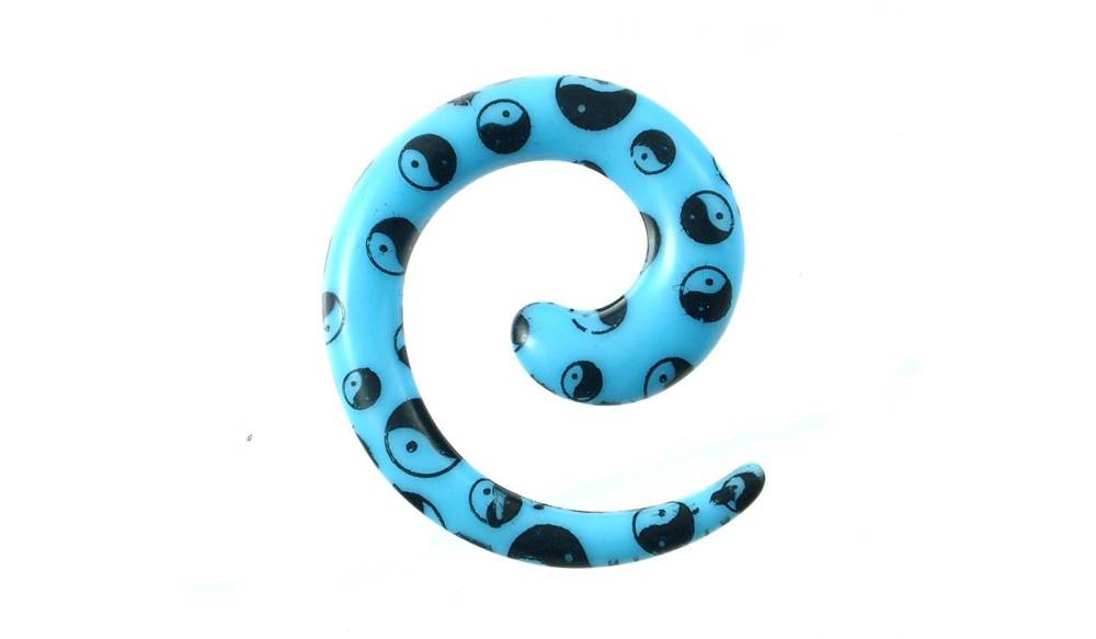 Spirala do uszu rozpychacz - niebieska yinyang- RS36