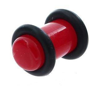Plug akrylowy z oringiem czerwony - PT-006